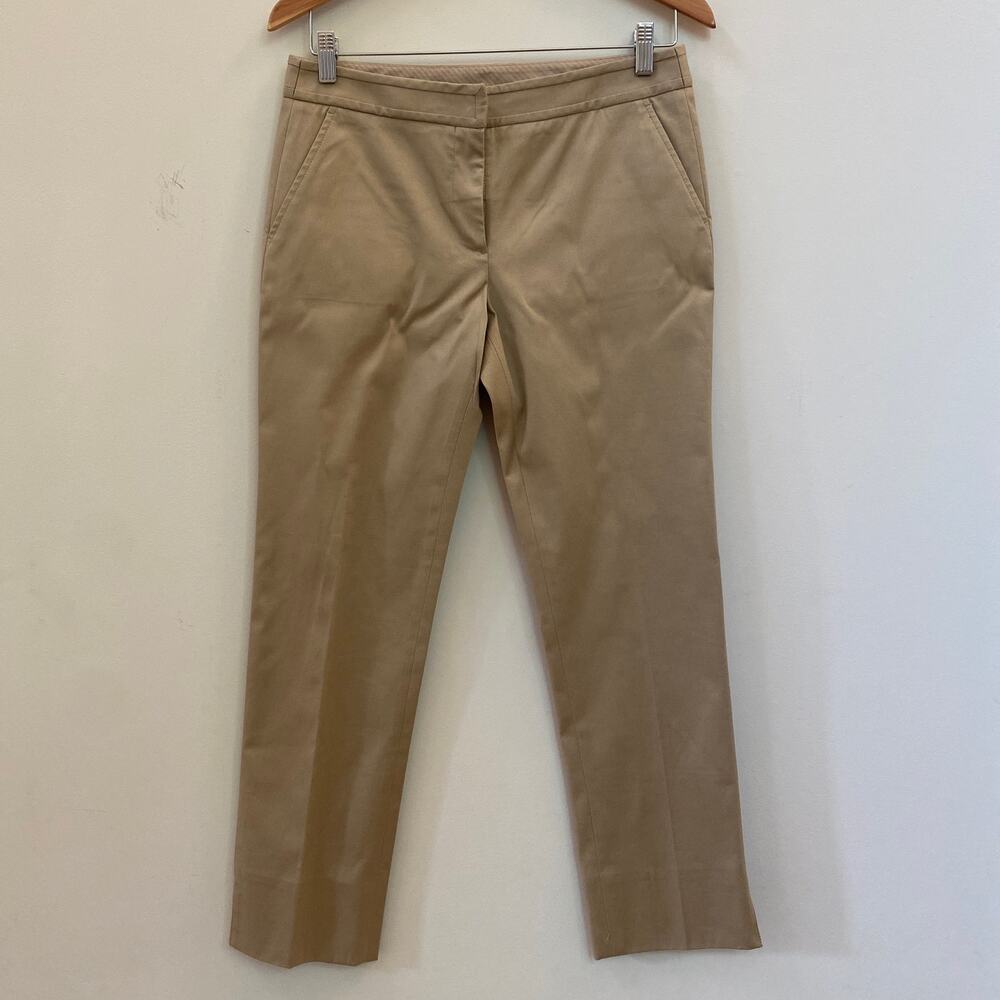 Tory Burch Trouser Pants Tessa Khaki Tan Relaxed Preppy Dress Work Size 4